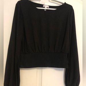 Black light weight to waist top, L, fits like M